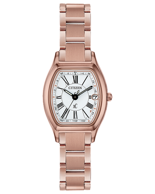Citizen Xc Eco Drive Pink Gold White Dial Titanium Watch CITIZEN